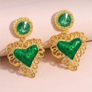 Green & Gold Earrings